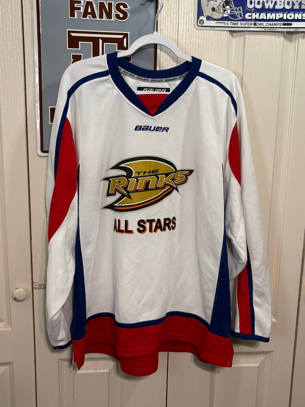 Bauer White Red Blue 'The Rinks All Stars' Hockey Jersey